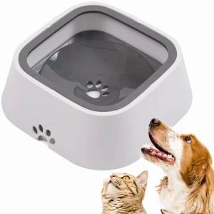 Bol pentru caine si pisica fara stropire, jumi, 2 litri, gri