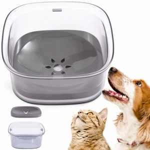 Bol pentru caine si pisica fara stropire, jumi, 2 litri, transparent