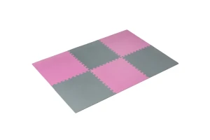 Covoras puzzle mat thunder, 6 piese (60x60x1cm) grey-pink