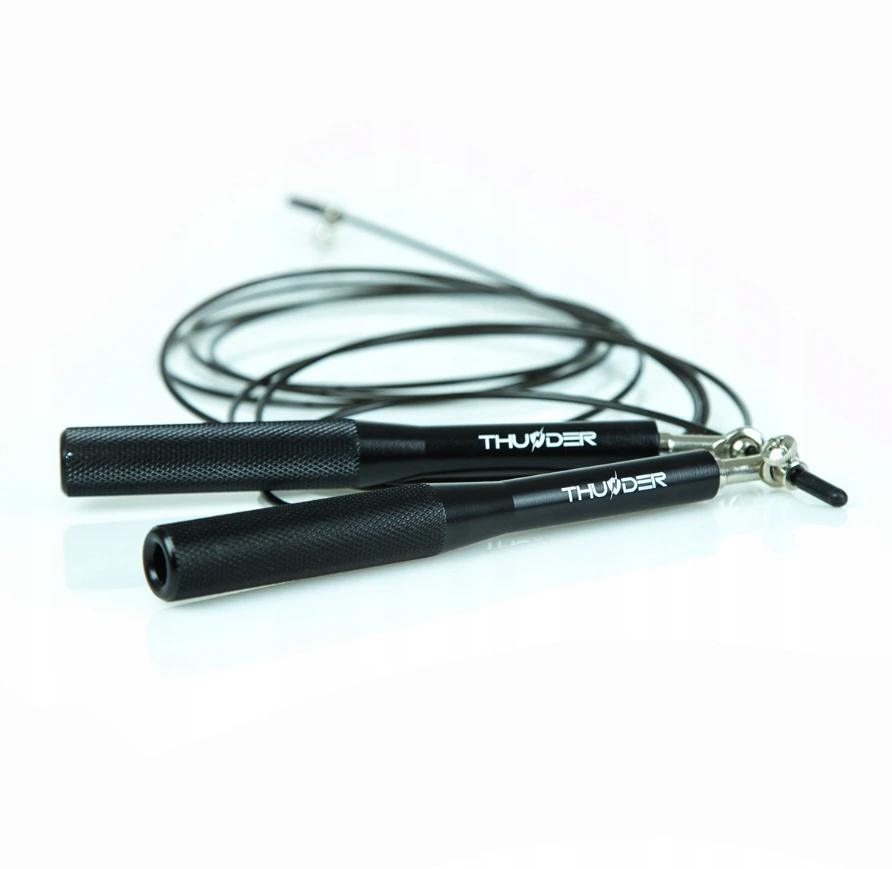 Coarda pentru sarit din otel cu rulmenti thunder, black 2