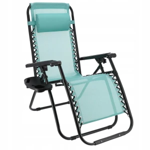 Sezlong de gradina pliabil jumi multi-pozitii cu raft si blocare scaun bluemarin om-282049