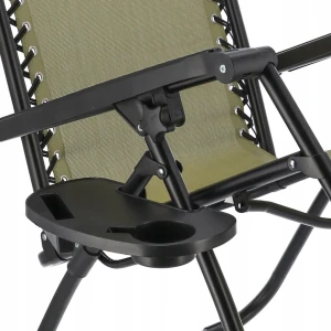 Складной садовый шезлонг jumi с многоступенчатой регулировкой, полкой и фиксацией сиденья oliv om-282032 Thumbnail 5