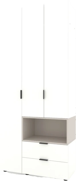 Шкаф с распашными дверями nex home a002r, 1000x420x2300 мм, white snow/cashmere 2