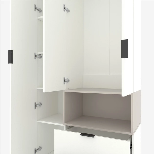 Шкаф с распашными дверями nex home a002r, 1000x420x2300 мм, white snow/cashmere 3