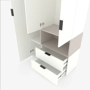 Шкаф с распашными дверями nex home a002r, 1000x420x2300 мм, white snow/cashmere Thumbnail 4