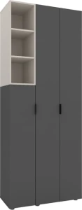 Шкаф с распашными дверями nex home a003l, 900x420x2300 мм, антрацит/кашемир
