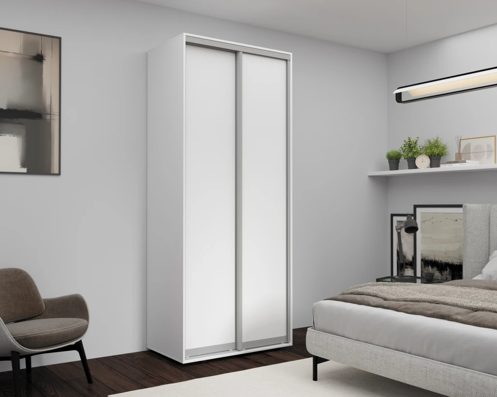 Шкаф с раздвижными дверями nex home, лдсп, белый 100x60x220 см 2