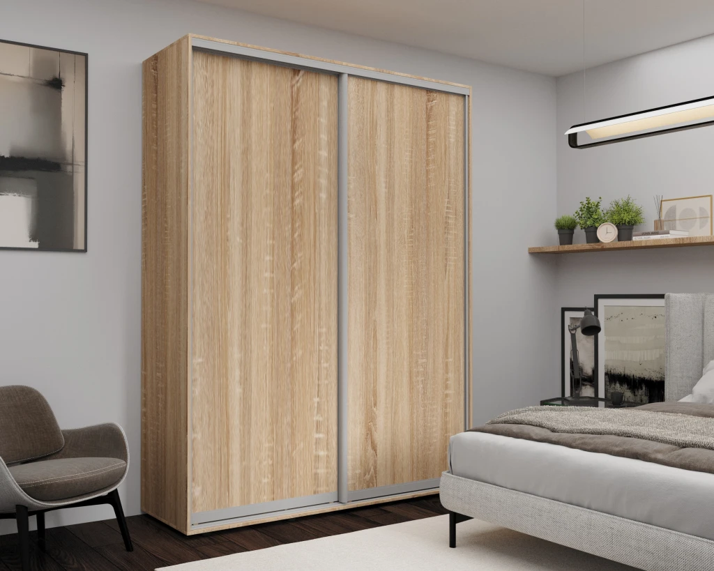 Dulap cu uși glisante nex home, pal, sonoma 180x60x240 cm 2