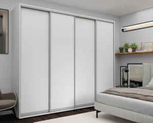 Dulap cu uși glisante nex home, pal, alb 260x60x240 cm