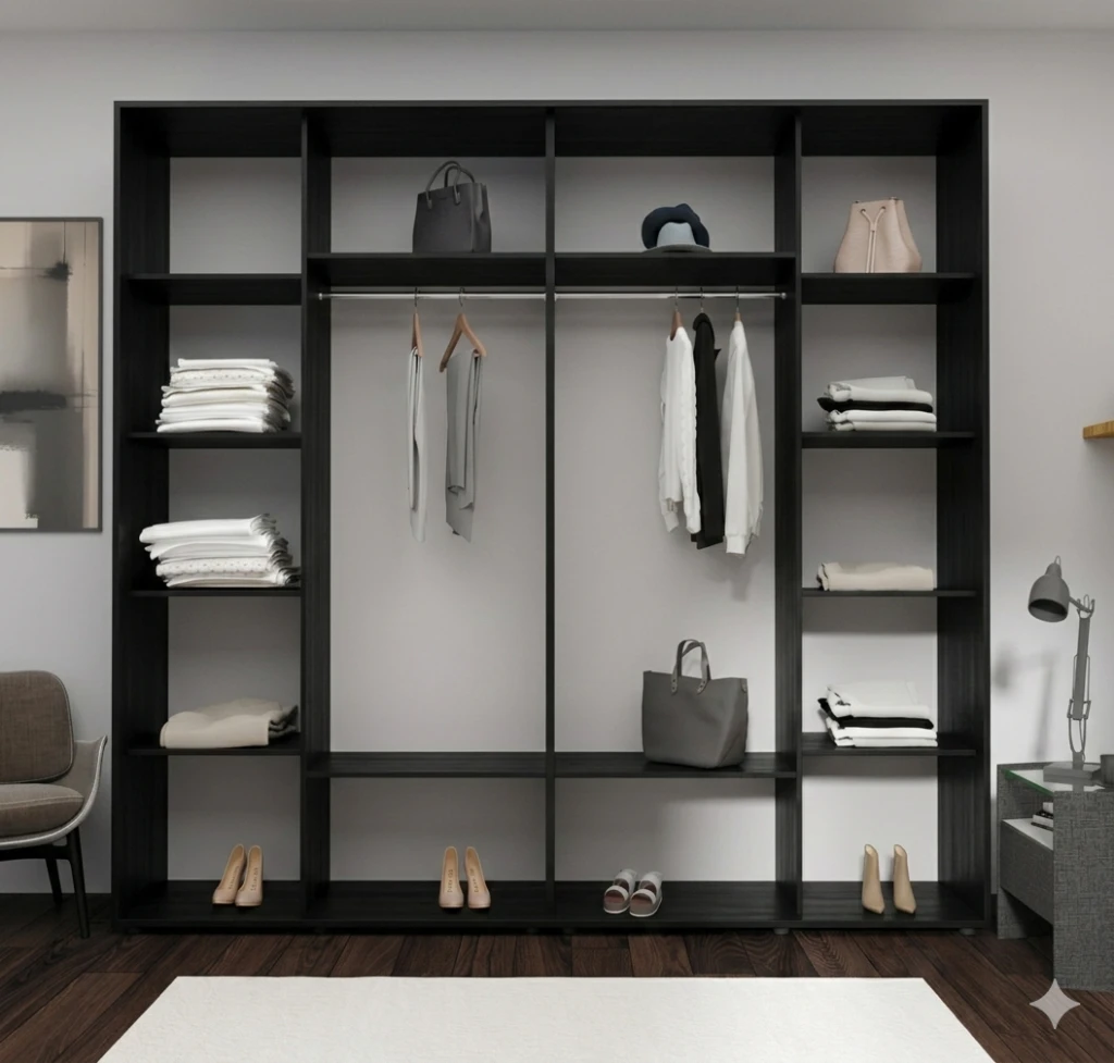 Шкаф с раздвижными дверями nex home, лдсп, антрацит 300x60x240 см 2