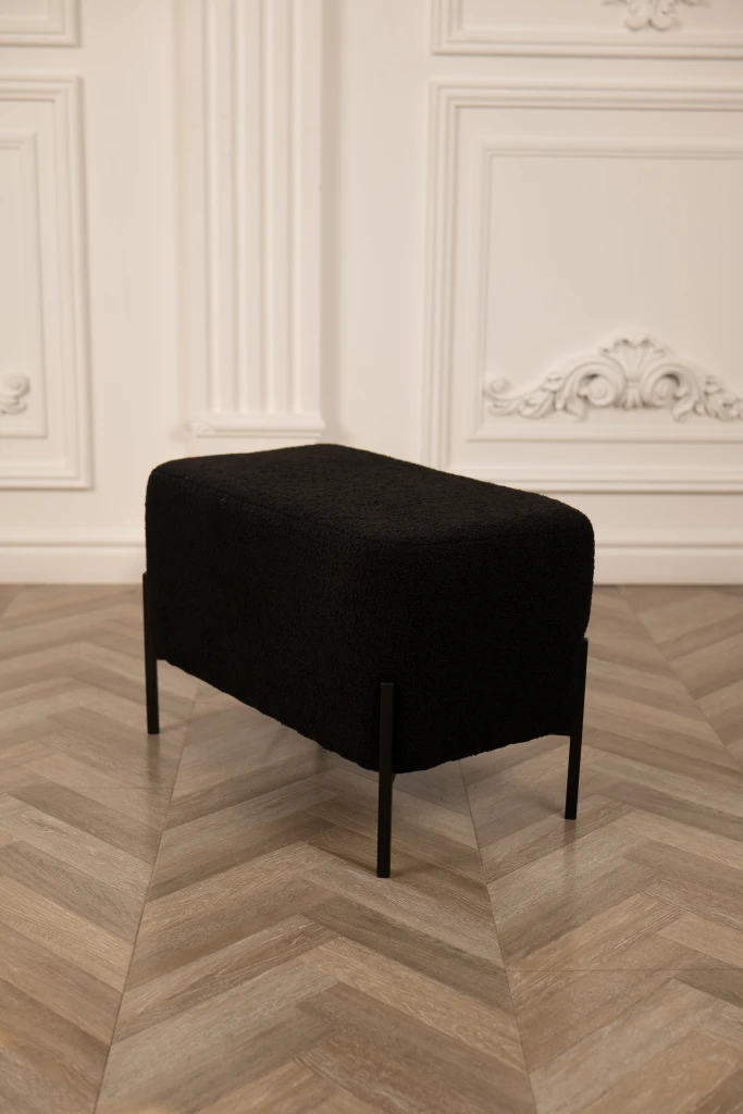 Банкетка nex home teddy, металлические ножки, 63x34x42 см, черный 50 2