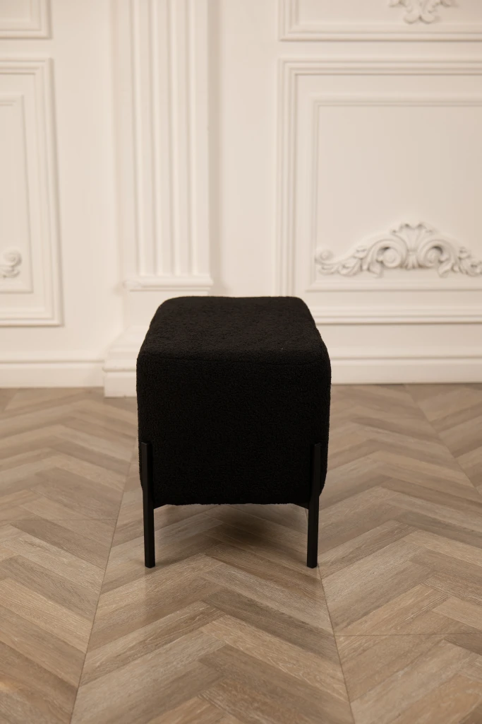 Bancheta nex home teddy, picioare din metal, 63x34x42 cm, 50 negru 3