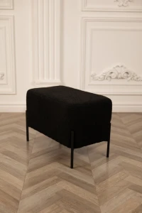 Bancheta nex home teddy, picioare din metal, 63x34x42 cm, 50 negru Thumbnail 2