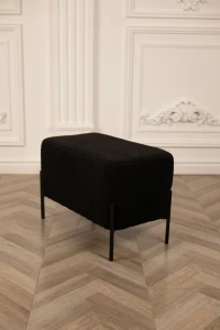 Bancheta nex home teddy, picioare din metal, 63x34x42 cm, 50 negru Thumbnail 4