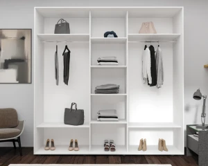 Dulap cu uși glisante nex home, pal, alb 240x60x240 cm Thumbnail 3