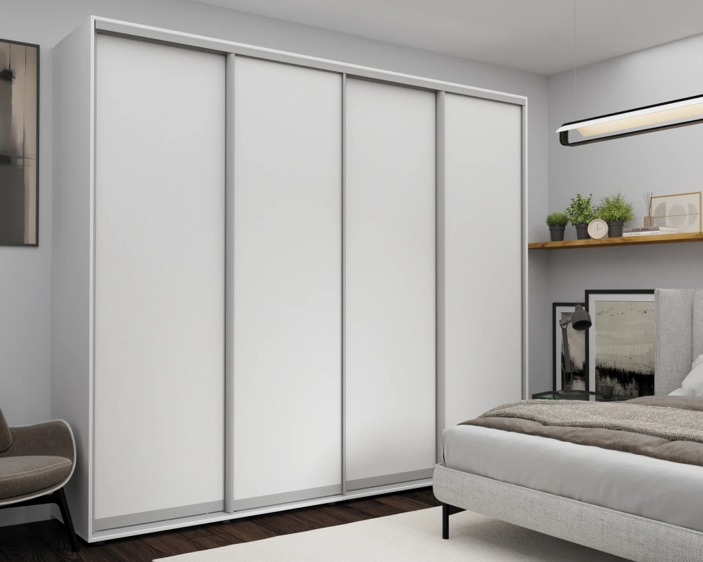 Dulap cu uși glisante nex home, pal, alb 280x60x240 cm 2