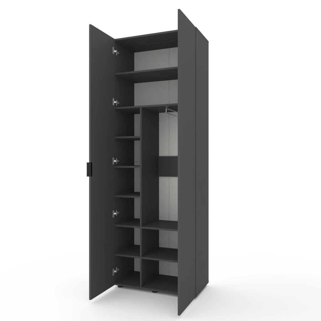 Dulap cu usi batante nex home a007, 800x420x2300 mm, antracite 2