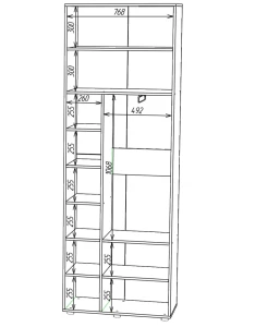 Dulap cu usi batante nex home a007, 800x420x2300 mm, antracite Thumbnail 3