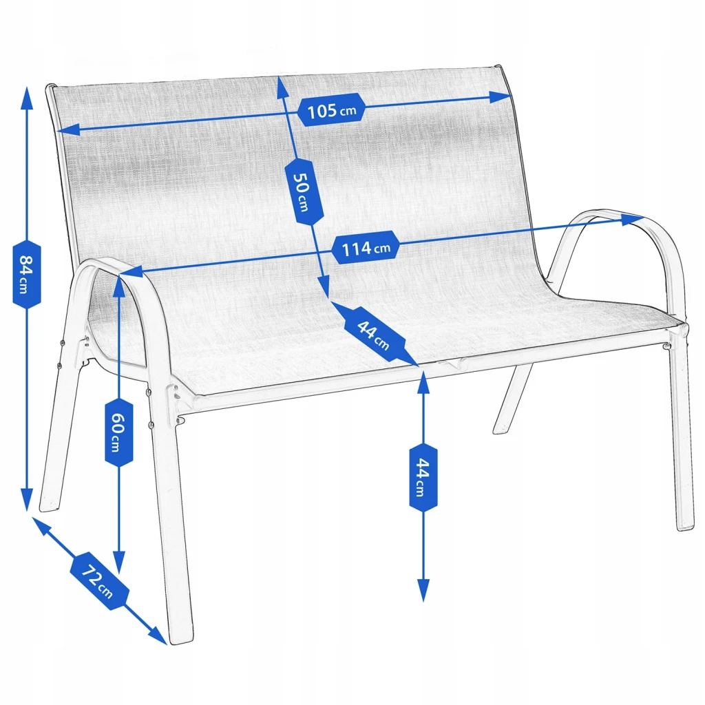 Mobilier de gradina fiesta ,masă, canapea, 2 fotolii, negru 7