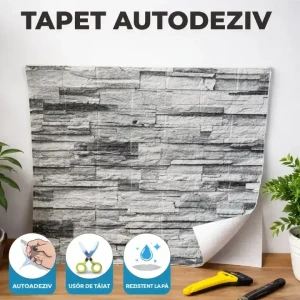 Placă tapet 3d tip caramida – model gri