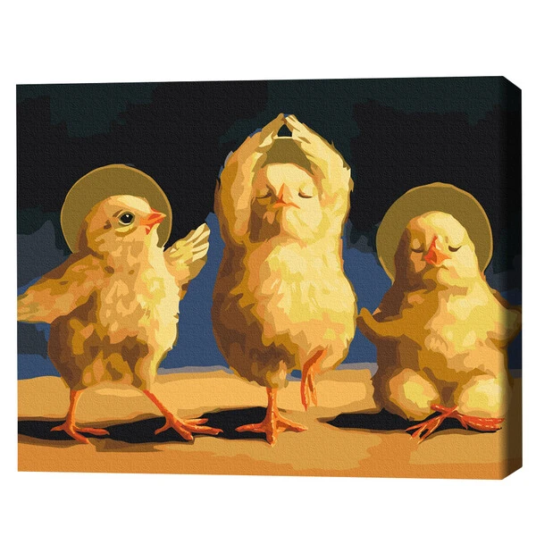 Pictură pe numere 40*50 cm (în cutie) – pui spirituali 2