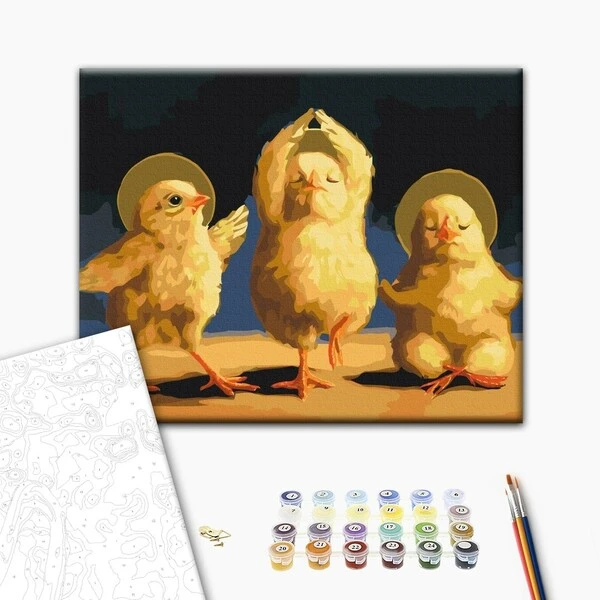 Pictură pe numere 40*50 cm (în cutie) – pui spirituali 2