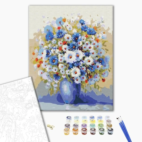 Pictură pe numere 40×50 (în cutie) – buchet cu flori de câmp 2