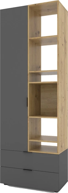 Dulap cu usi batante nex home a001r, 800x420x2300 mm, pal anthracit/oak artisan 2