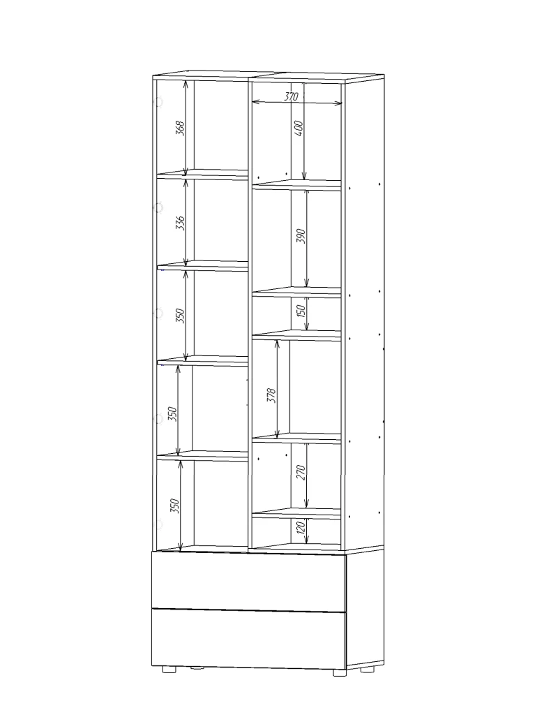 Dulap cu usi batante nex home a001r, 800x420x2300 mm, pal anthracit/oak artisan 6