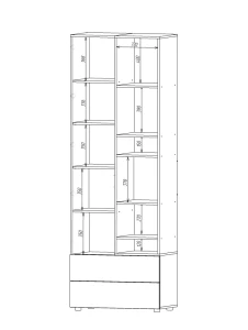 Dulap cu usi batante nex home a001r, 800x420x2300 mm, pal anthracit/oak artisan Thumbnail 6