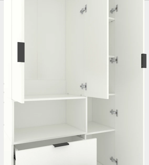Шкаф с распашными дверями nex home a002l, 1000x420x2300 мм, white snow 4