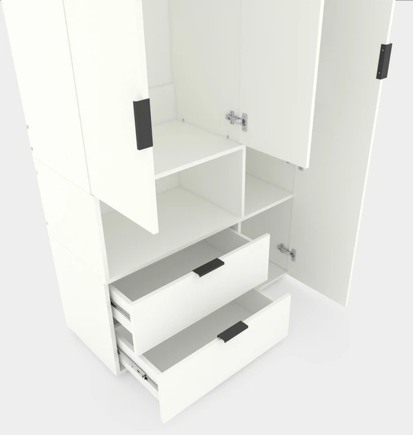 Шкаф с распашными дверями nex home a002l, 1000x420x2300 мм, white snow 3
