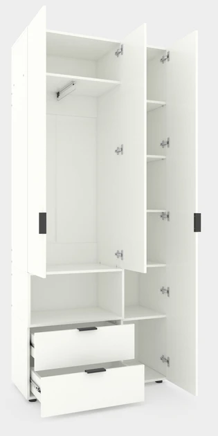 Шкаф с распашными дверями nex home a002l, 1000x420x2300 мм, white snow 2