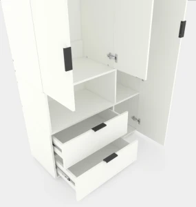 Шкаф с распашными дверями nex home a002l, 1000x420x2300 мм, white snow Thumbnail 3