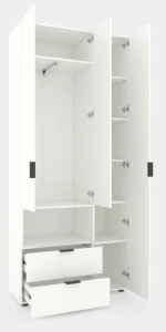 Шкаф с распашными дверями nex home a002l, 1000x420x2300 мм, white snow Thumbnail 2