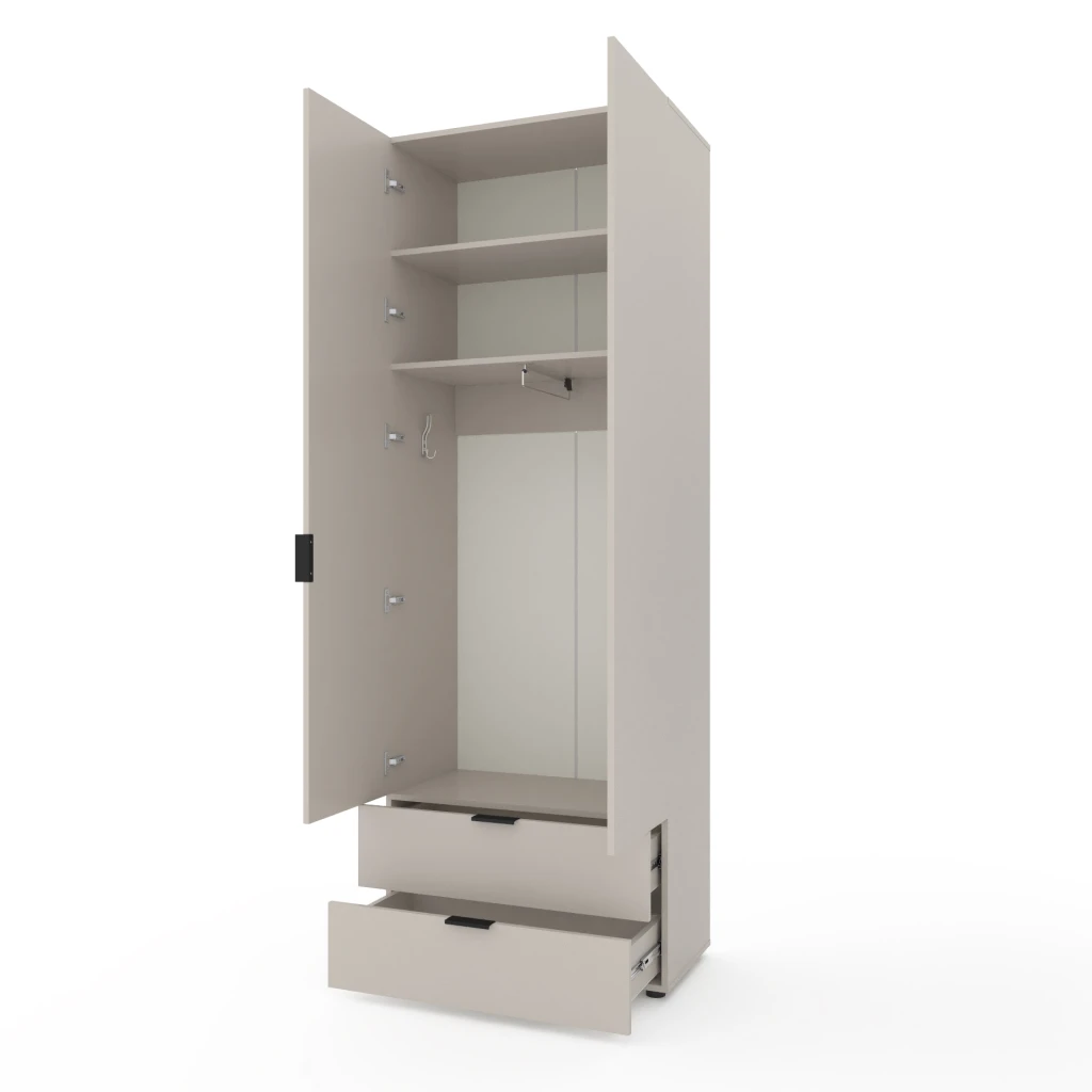 Dulap cu usi batante nex home a004, 800x420x2300 mm, cashmere 3