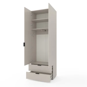 Dulap cu usi batante nex home a004, 800x420x2300 mm, cashmere Thumbnail 3