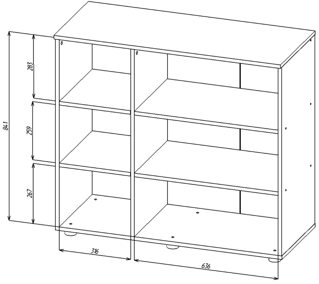 Комод nex home a027, 1000x420x900 мм, лдсп, cashmere, nx-00000226 3