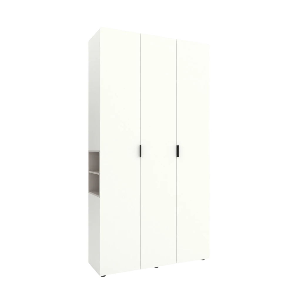 Dulap cu usi batante nex home a015l, 1200x420x2300 mm, white snow/cashmere 2