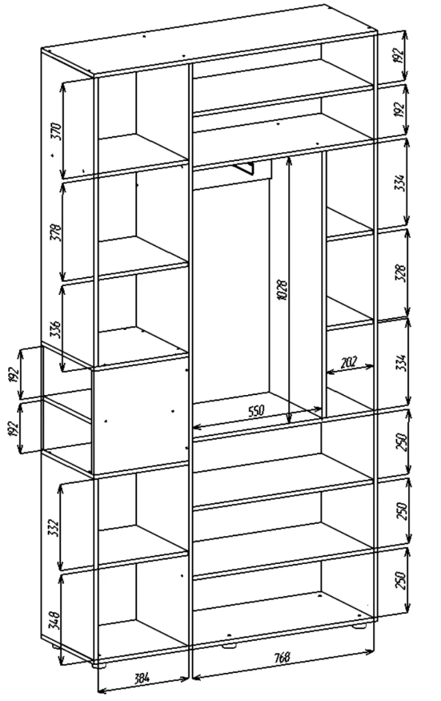 Dulap cu usi batante nex home a015l, 1200x420x2300 mm, white snow/cashmere 3