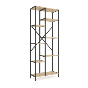 Raft metalic nex loft cascade 1780x700x300 mm, 7 rafturi, pal, anthracite/ oak artisan Thumbnail 2