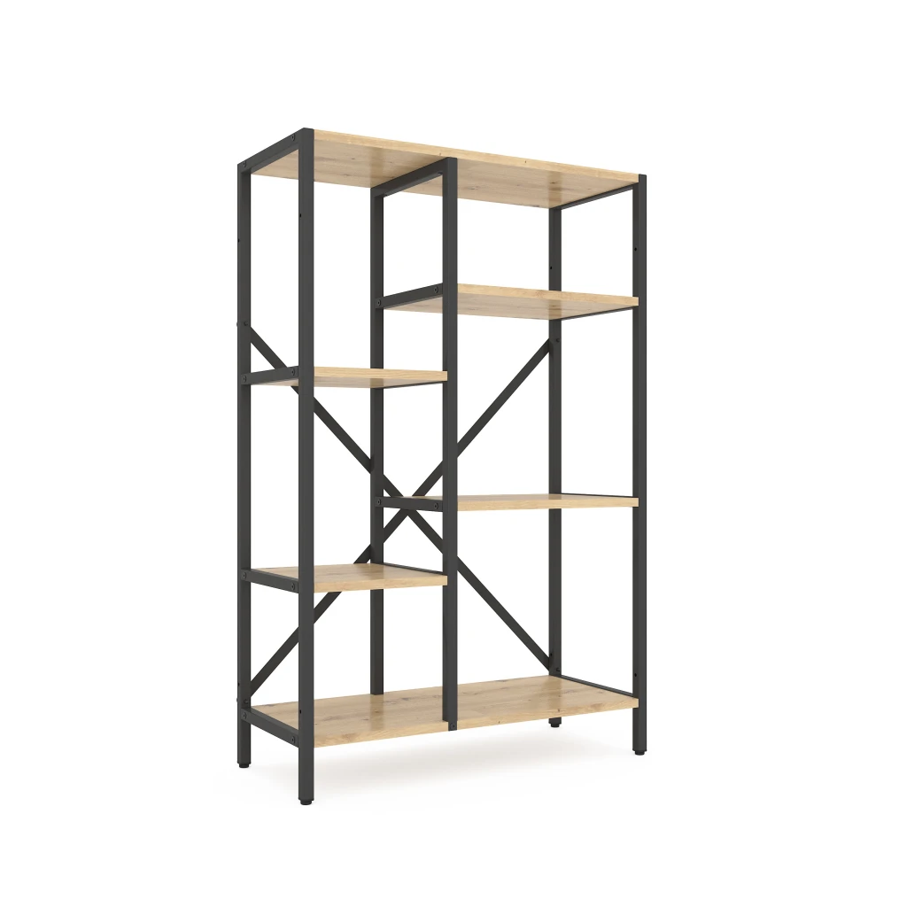 Raft metalic nex loft cascade 1090x700x300 mm, 5 rafturi, pal, antracite / oak artisan 2