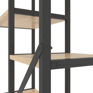 Металлический стеллаж nex loft cascade 1090x700x300 мм, 5 полок, дсп, антрацит / oak artisan Thumbnail 4