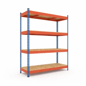 Raft metalic de depozitare nex titan 1800x1600x500 mm, 4 rafturi pal, blue/orange