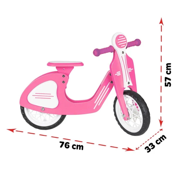 Retro-bicicletă fără pedale, cu roți eva, roz 4