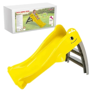 Tobogan "balenă drăguță" cu stropitoare de apă, galben