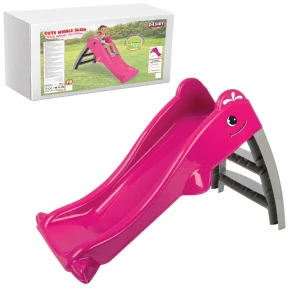 Tobogan "balenă drăguță" cu stropitoare de apă, roz