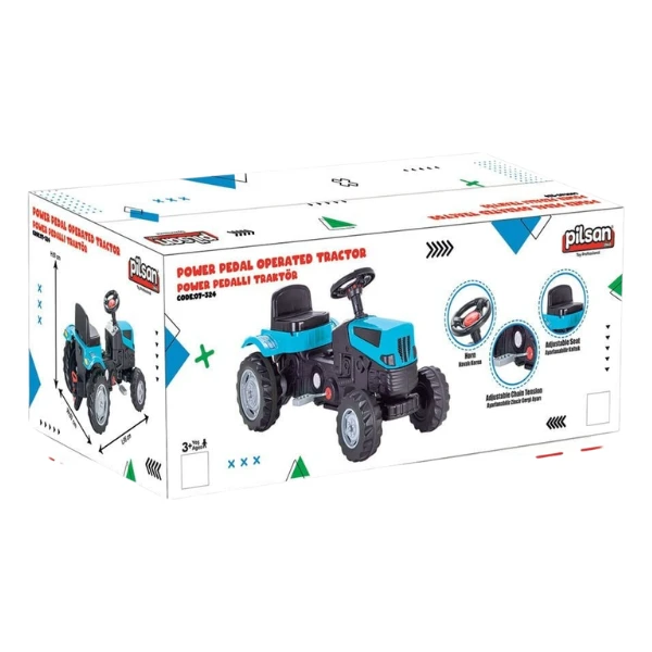 Tractor albastru cu pedale 3