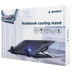 Suport de răcire pentru laptop gembird nbs-1f17t-01, 17", negru Thumbnail 4