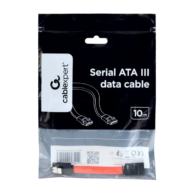 Кабель sata cablexpert cc-satam-data-0.5m, красный 2